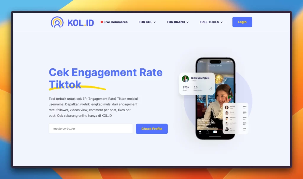 cek engagement rate kol id